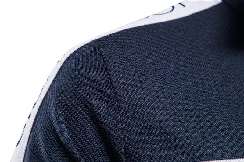Men's Polo Shirt Summer Patchwork