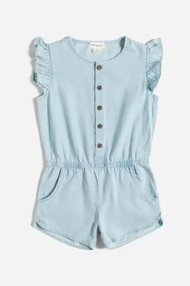 Miles Chambray Flutter Girls Romper