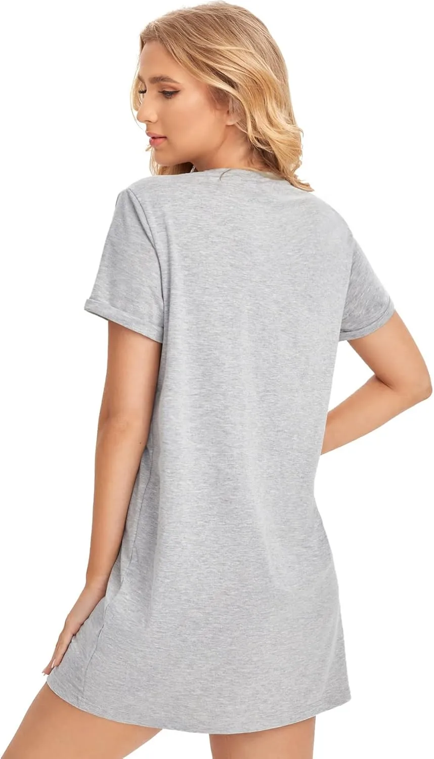 Milumia Women Casual Short T Shirt Dress Short Sleeve Straight Mini Tee Shirt Dress