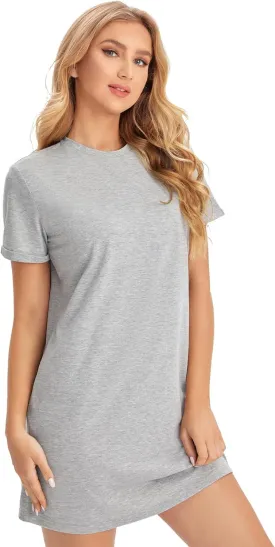 Milumia Women Casual Short T Shirt Dress Short Sleeve Straight Mini Tee Shirt Dress