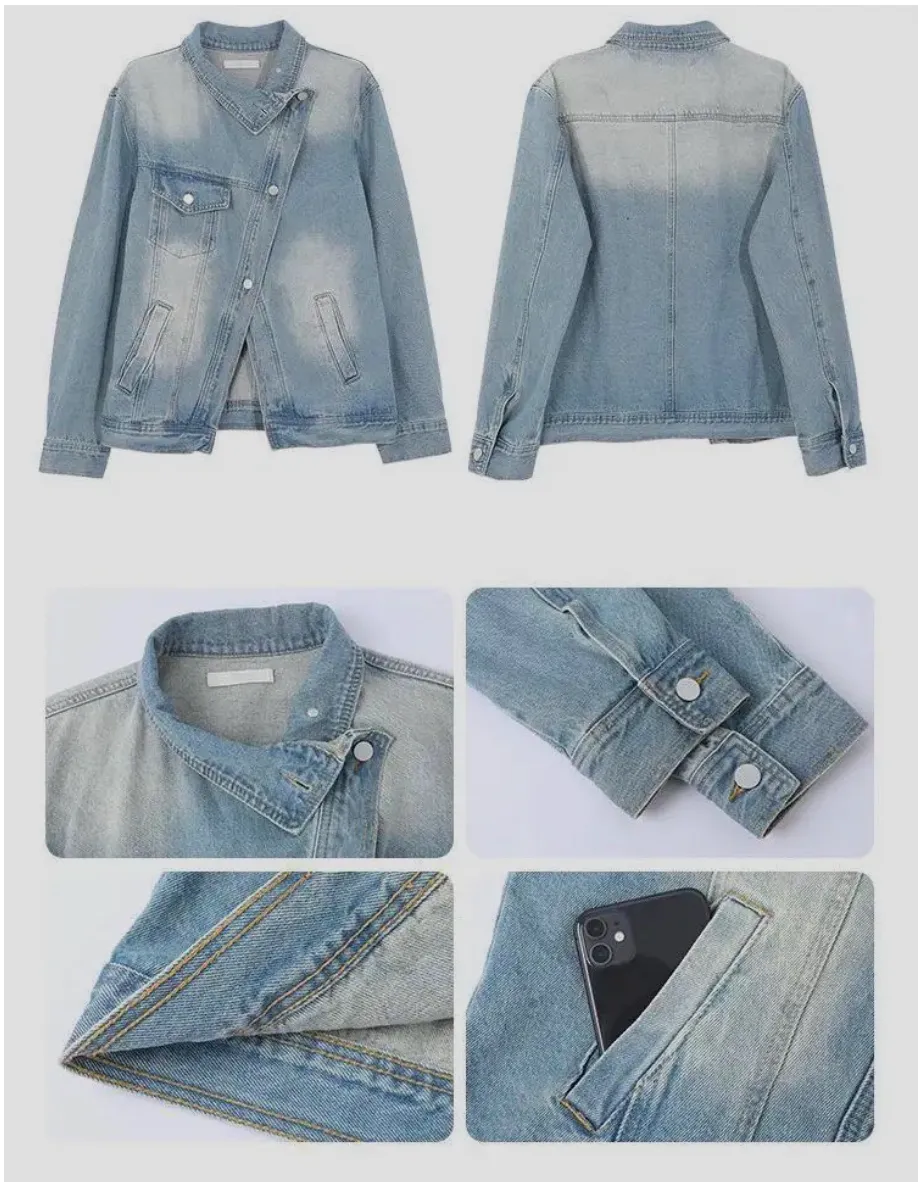 Nomie Funnel Neck Denim Jacket