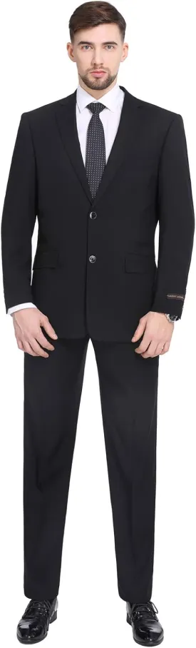 P&L Men's Suit 2 Piece Classic Fit Suits for Men Premium Business Suit Jacket & Pleated Pants Set for Wedding Prom