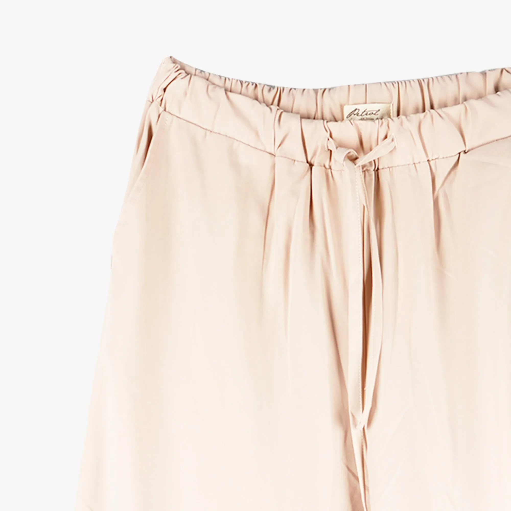 Petrol Ladies Basic Non-Denim Drawstring Pants Mid-Rise Rinse Wash Fabric 156737 (Khaki)