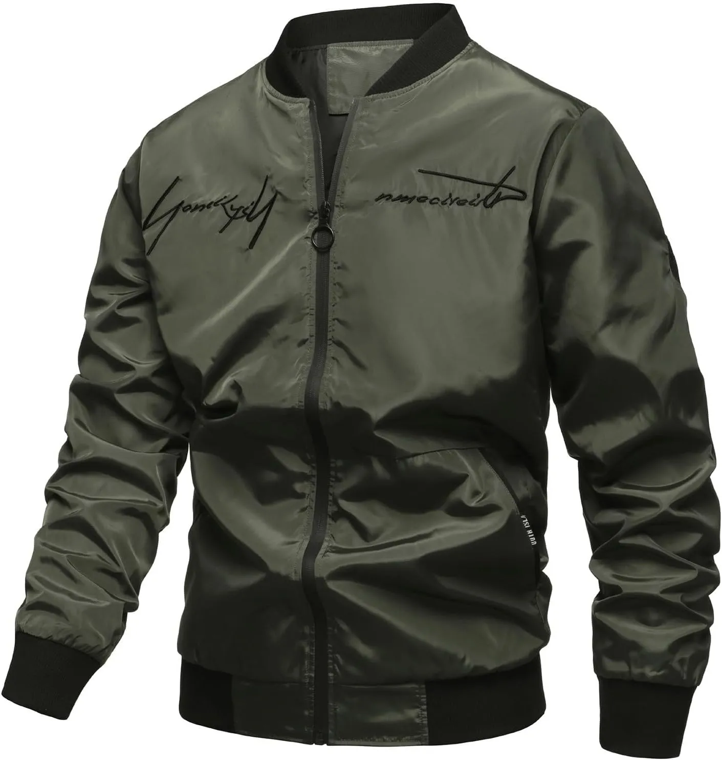 RTRDE Men's Lightweight Bomber Jacket Spring Fall Windbreaker Zip Up Coat with Pocket Casual Work Jackets, M-3XL