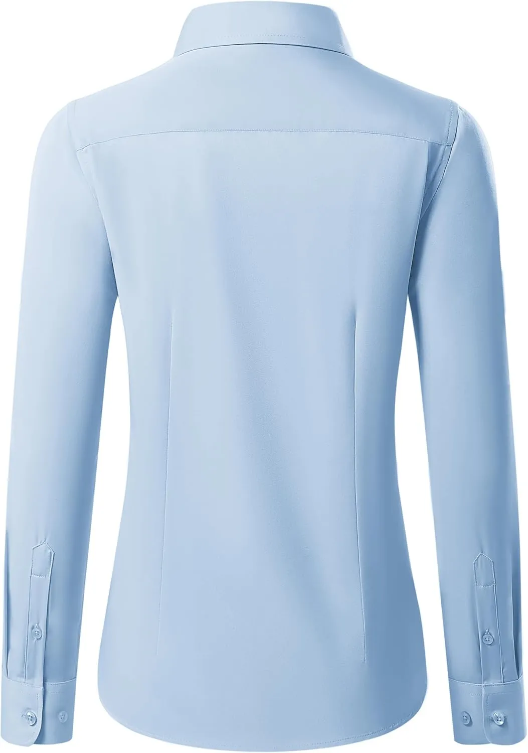 siliteelon Button Down Shirts for Women Long Sleeve Dress Shirts Wrinkle Free Collared Work Office Solid Blouses Tops