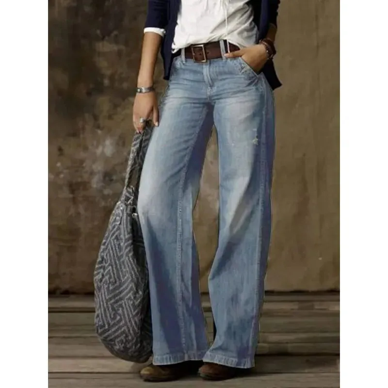 Straight Wide Leg Jeans