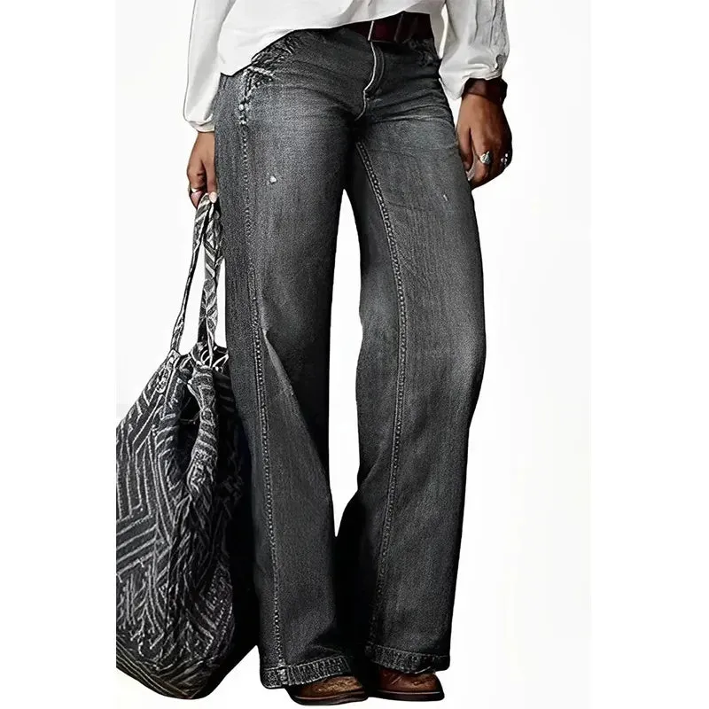 Straight Wide Leg Jeans