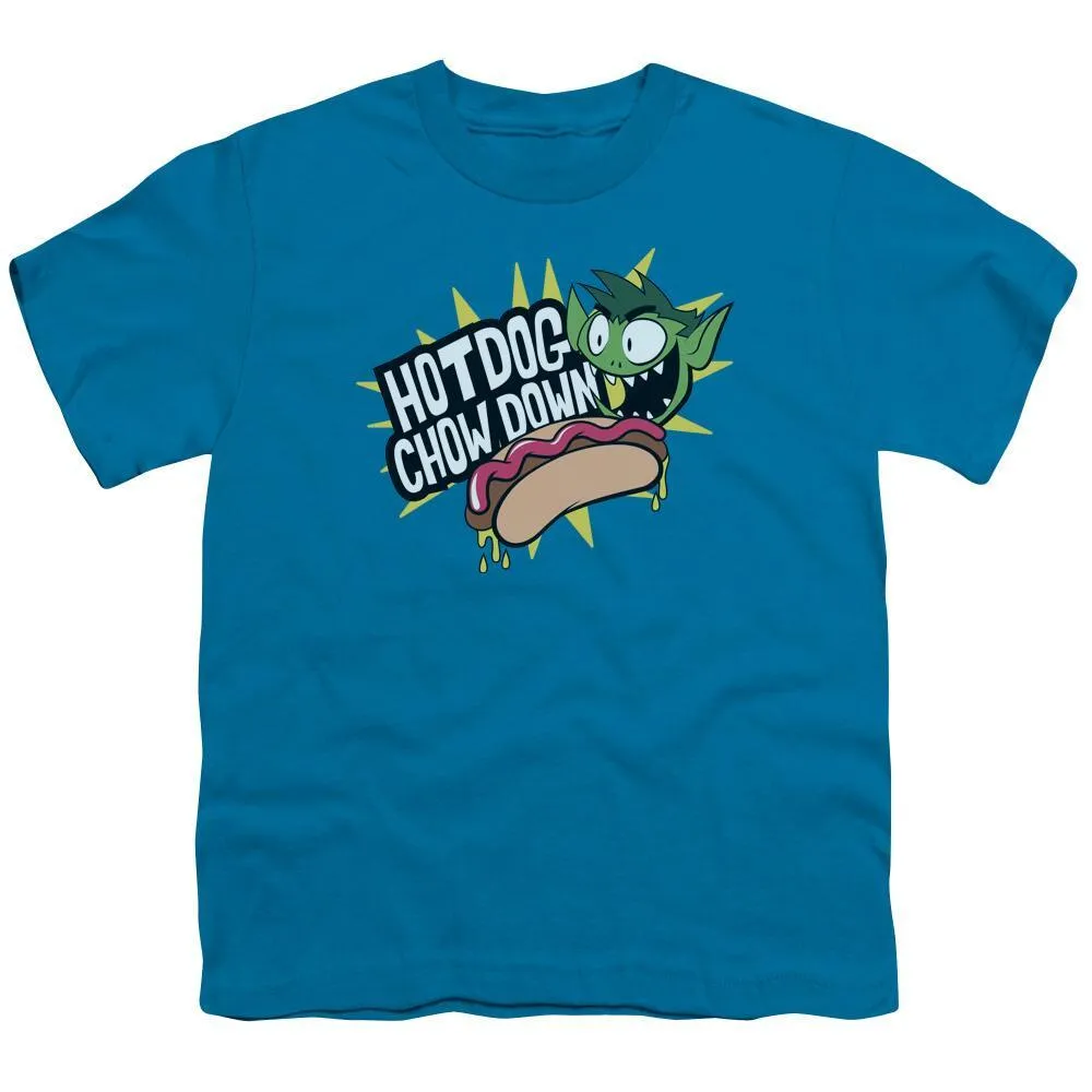 Teen Titans Go Chow Down Youth Turquoise T-Shirt