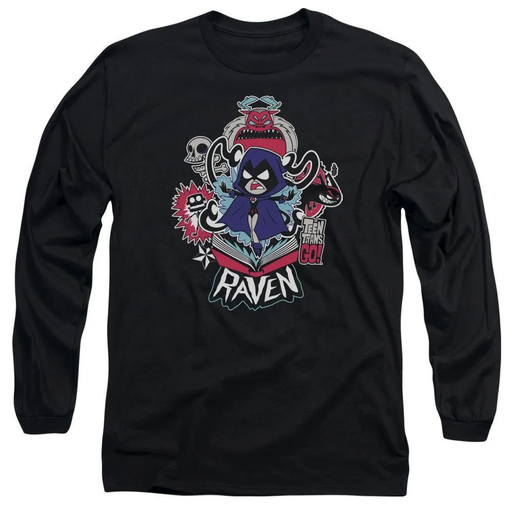 Teen Titans Go  Raven Adult Black Long Sleeve T-shirt