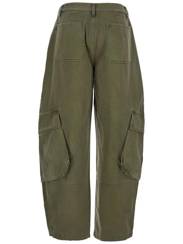 'The Bubble Cargo' Green Jeans In Cotton Woman