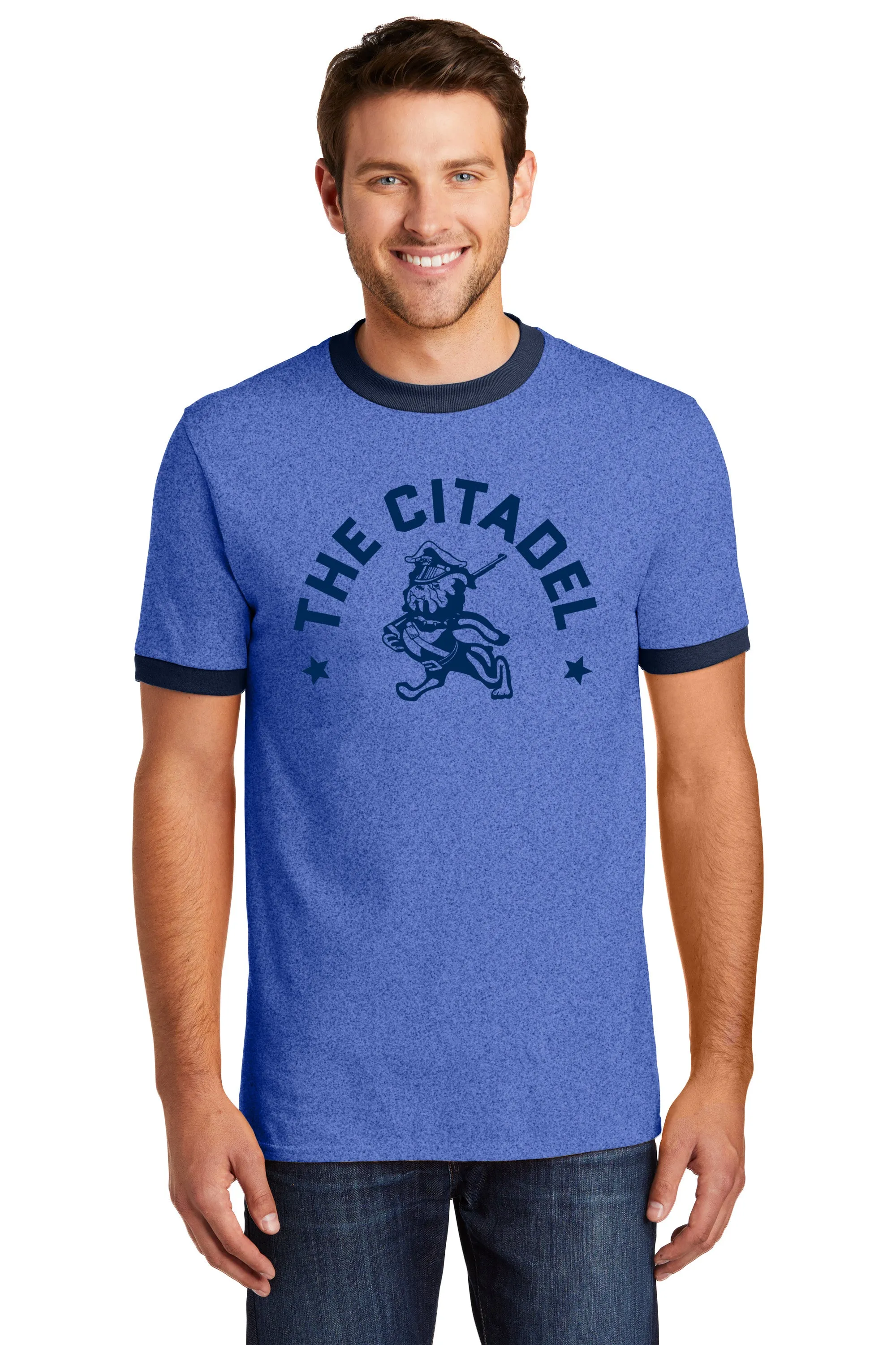 The Citadel, Marching Bulldog and Stars Ringer Teen Shirt