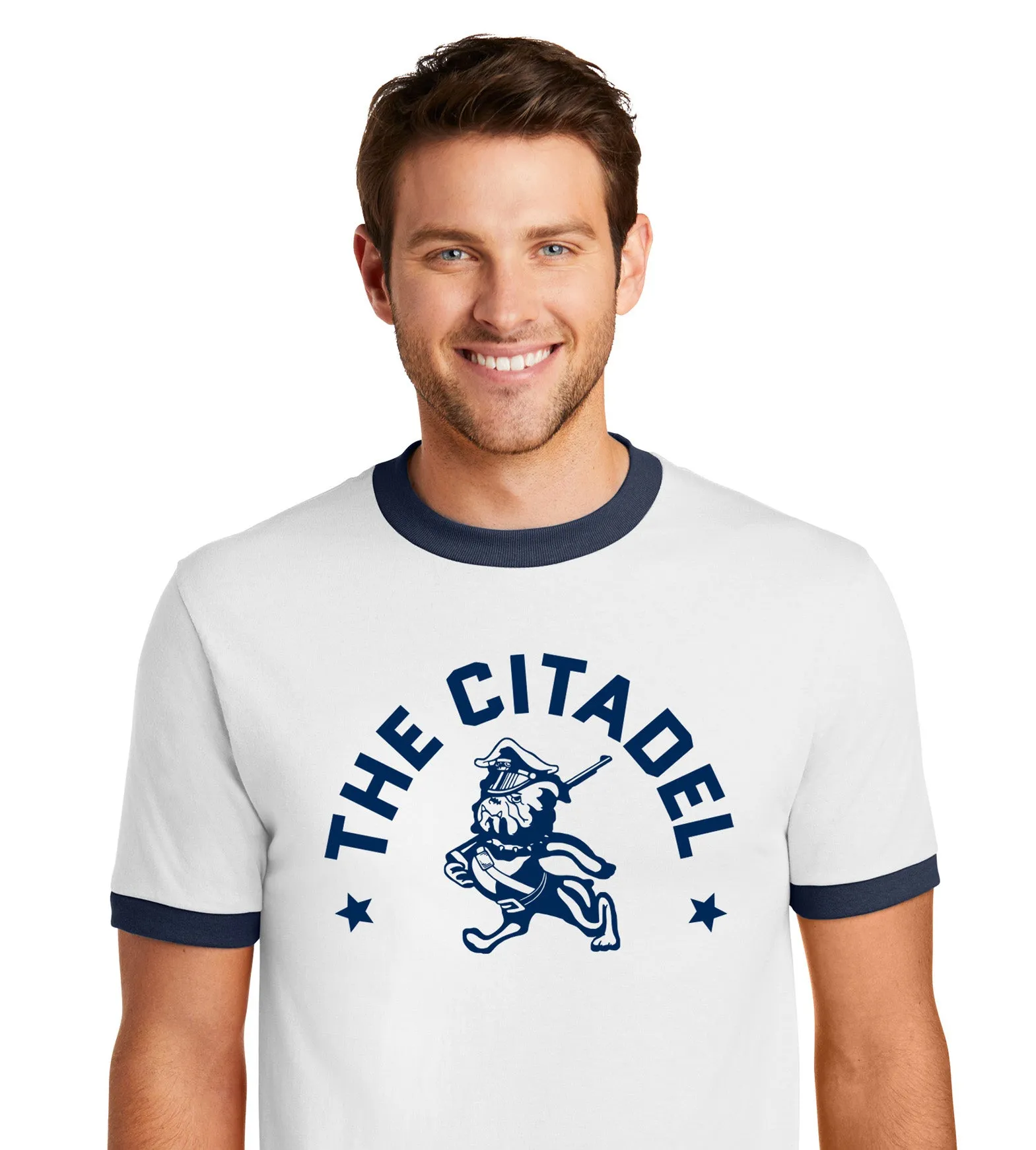 The Citadel, Marching Bulldog and Stars Ringer Teen Shirt