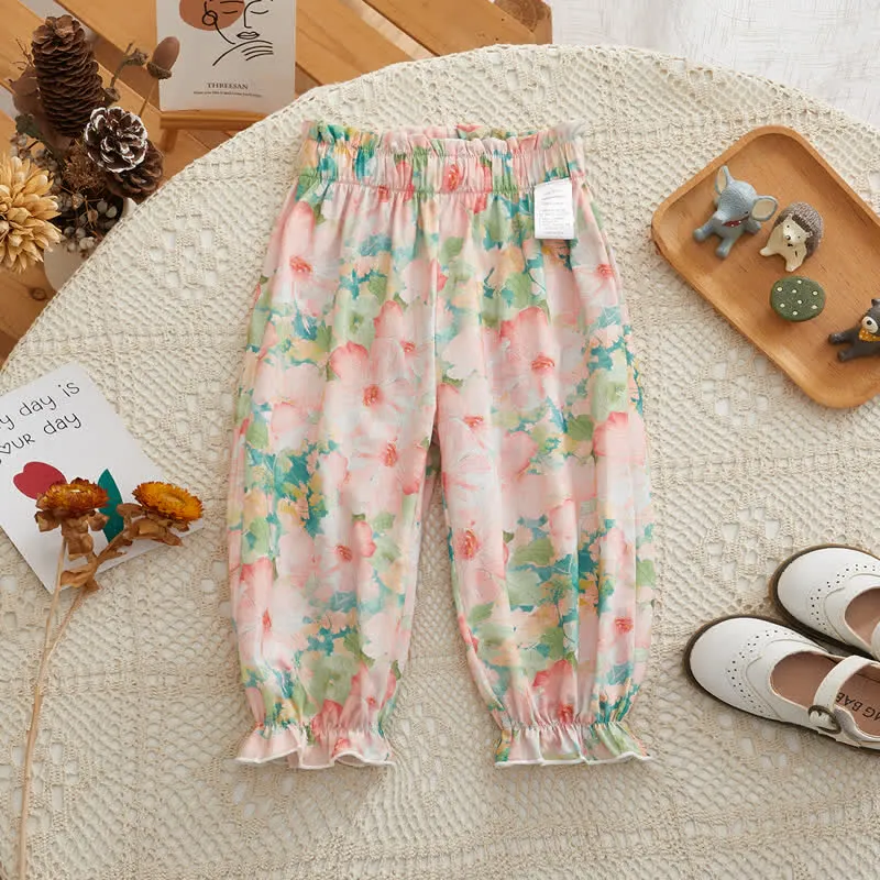 Toddler Anti-mosquito Flower Jogger Pants