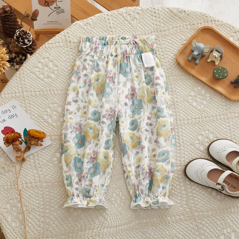 Toddler Anti-mosquito Flower Jogger Pants