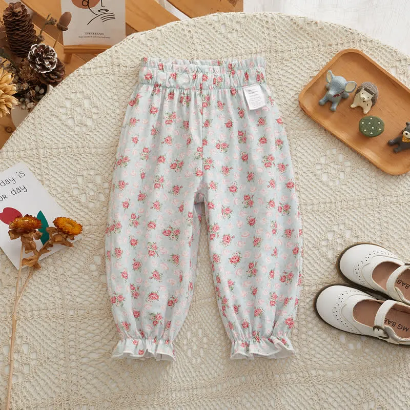 Toddler Anti-mosquito Flower Jogger Pants