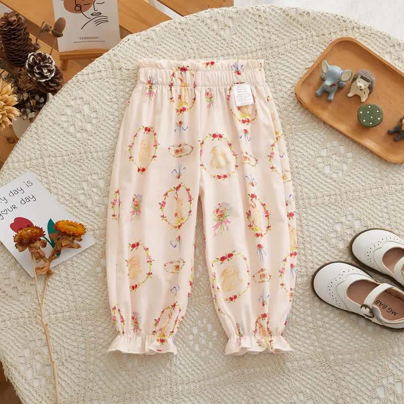 Toddler Anti-mosquito Flower Jogger Pants