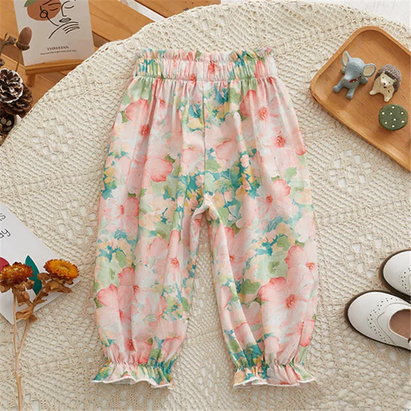Toddler Anti-mosquito Flower Jogger Pants