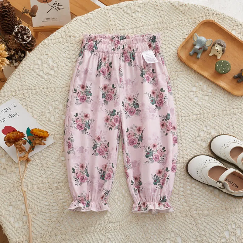 Toddler Anti-mosquito Flower Jogger Pants