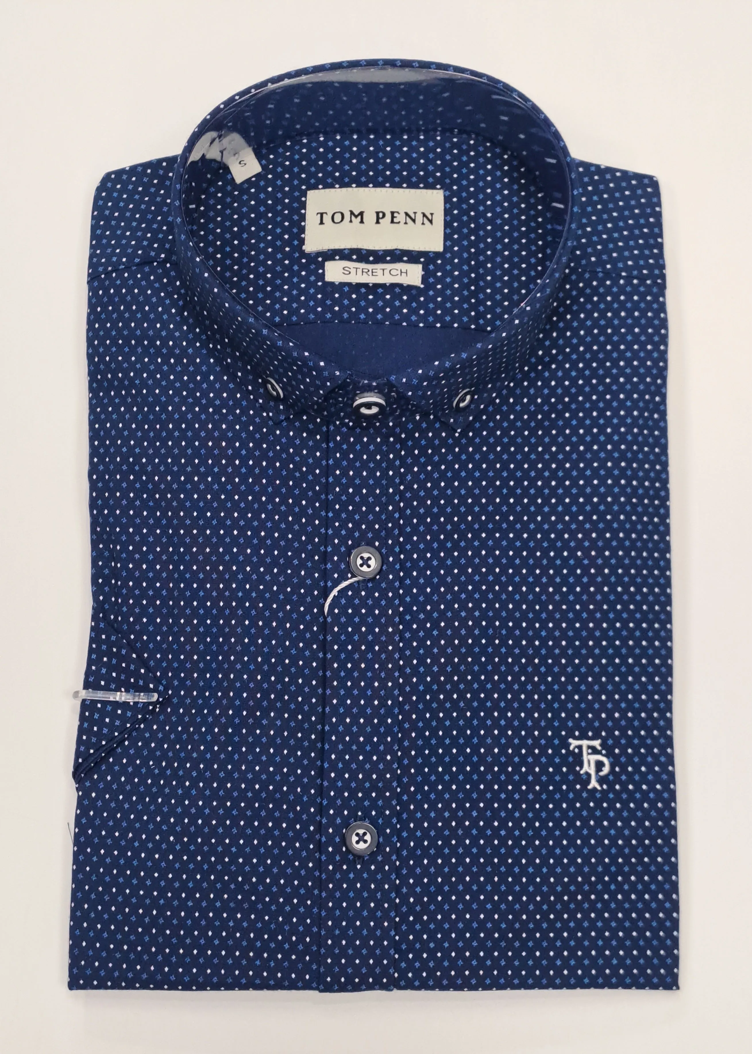 Tom Penn Short Sleeve Shirt 847 - Navy