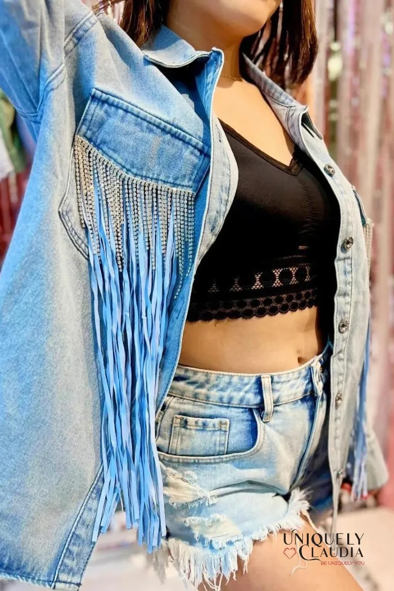 Tyra Double Fringe Denim Shacket