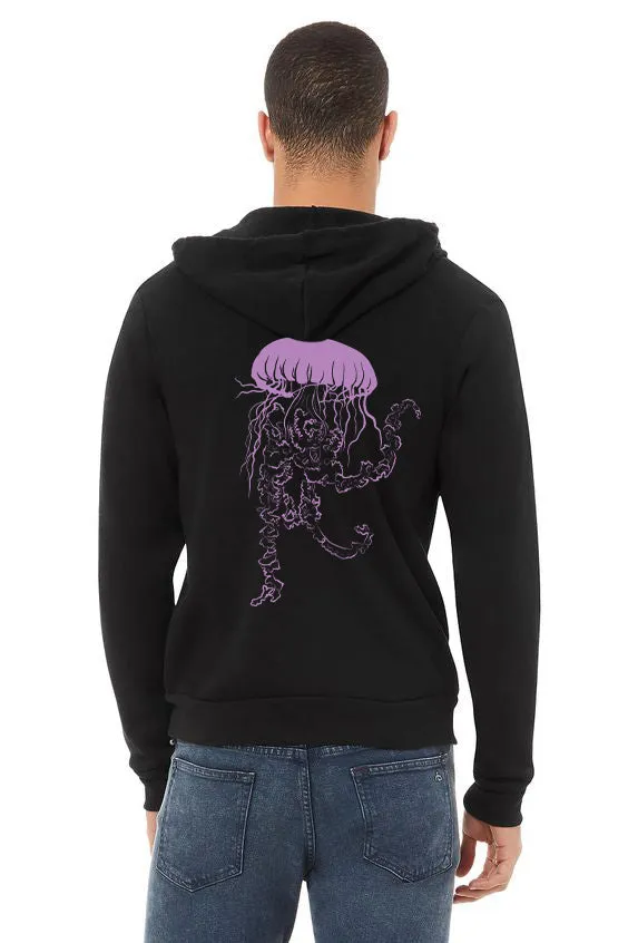 Vogue Jellyfish Ultra Soft Zip Up-Hoodie - Unisex Black