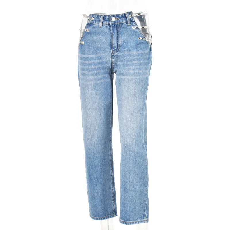 Women's Fashionable High Waist Denim Jeans - GlamzLife