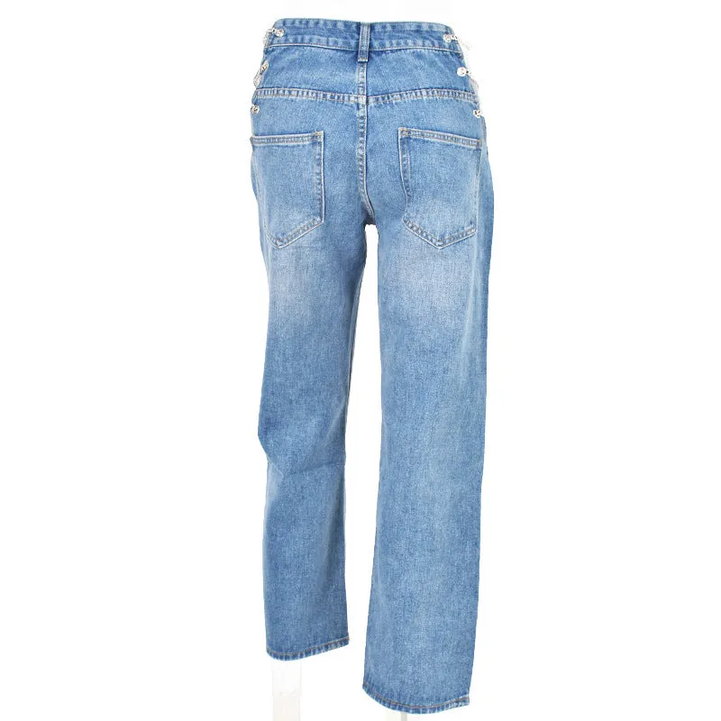Women's Fashionable High Waist Denim Jeans - GlamzLife
