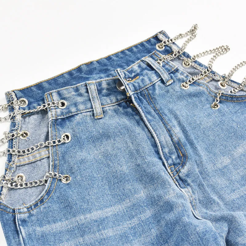 Women's Fashionable High Waist Denim Jeans - GlamzLife