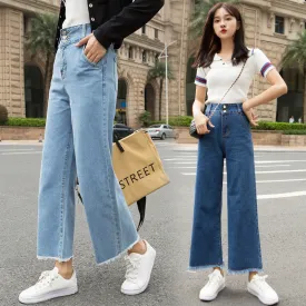 Women's High-Waist Straight-Leg Denim Jeans - GlamzLife