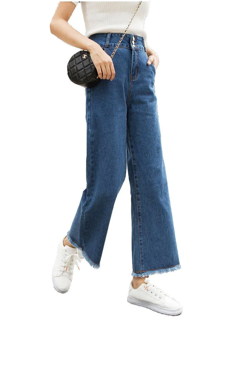 Women's High-Waist Straight-Leg Denim Jeans - GlamzLife