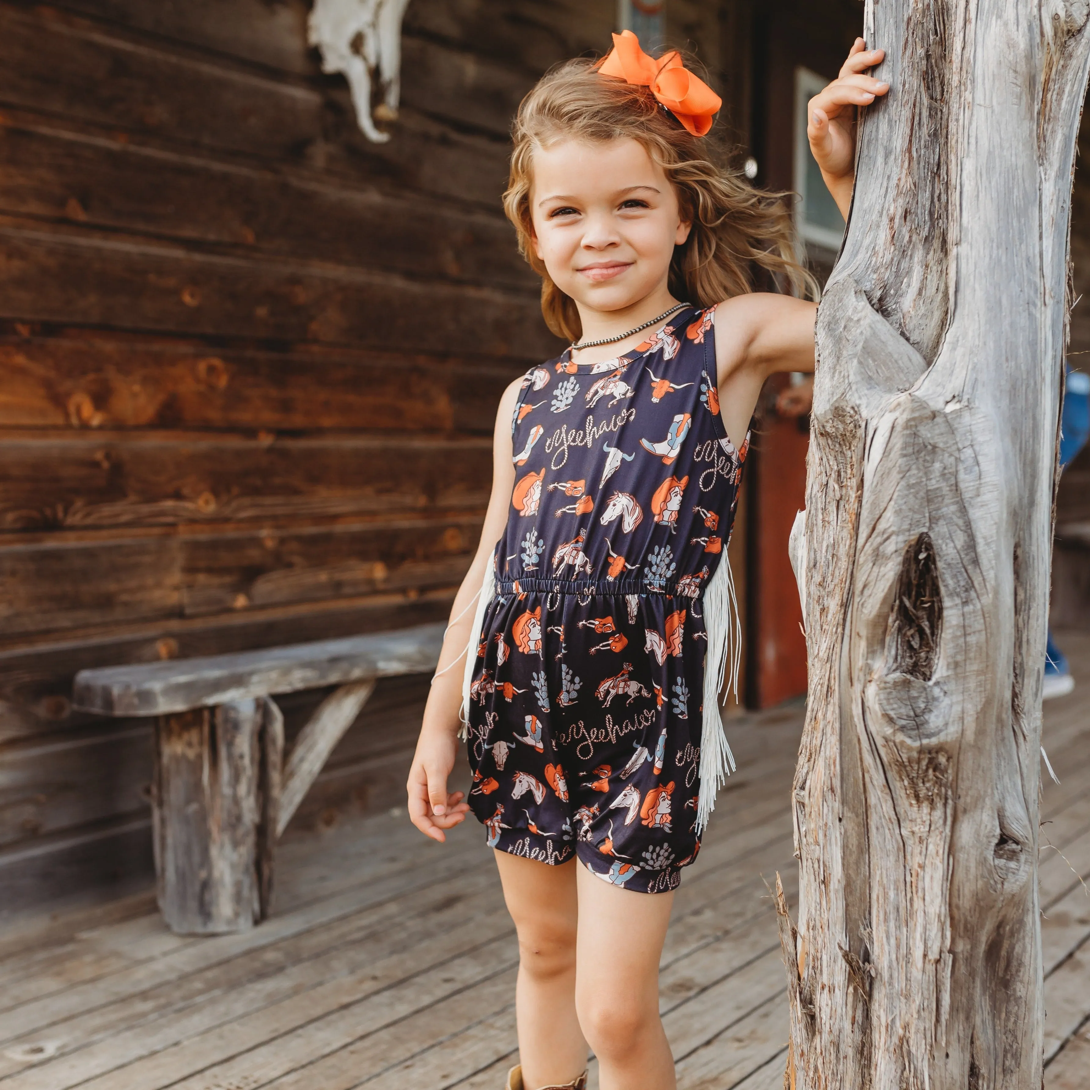Yeehaw Fringe Romper Kids (6-7)