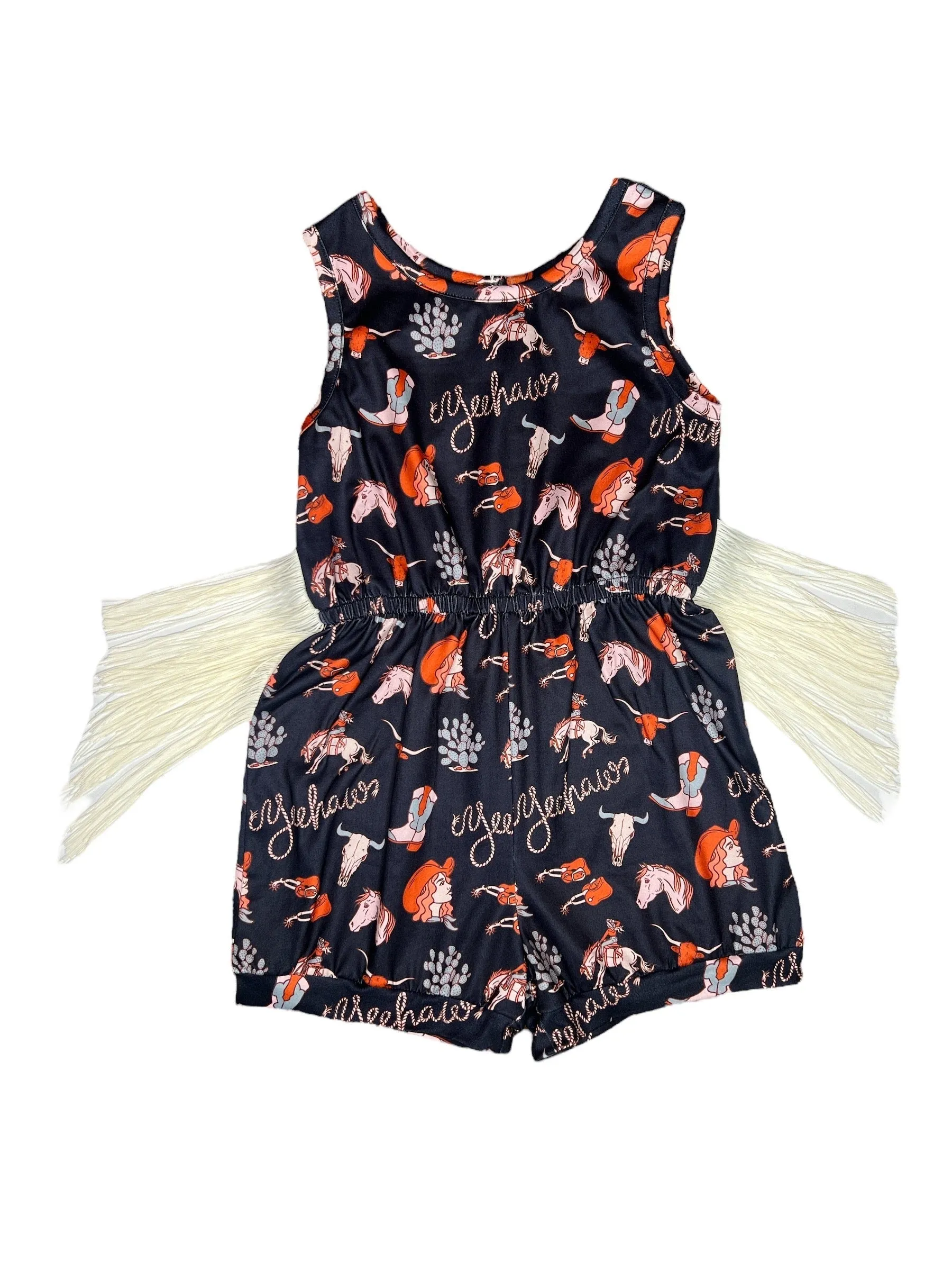 Yeehaw Fringe Romper Kids (6-7)