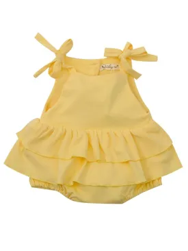 Yellow Frilled Onesie Bodysuit Spring Baby Girls