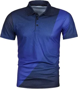 Ymosrh Men's Polo Shirts Short Sleeve Graphic Golf Shirts Casual Button Down T Shirt Business Casual Shirts, M-5XL
