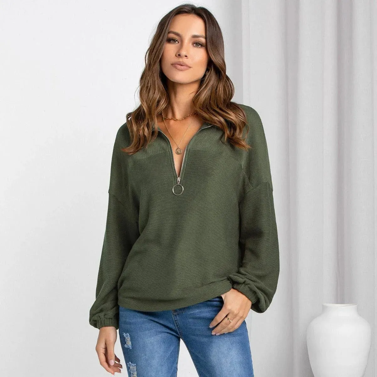 Zipper Up Sweatshirt